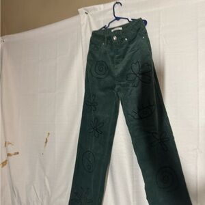 Green Corduroy Women's Jeans